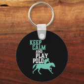 Porte-clés Gardez le calme et jouer Polo Sports Team Player (Recto)