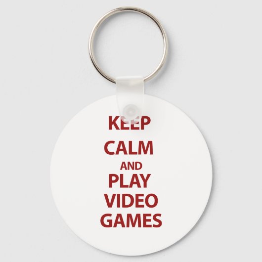 Porte-clés Gardez le calme et jouez aux jeux vidéo (Recto)
