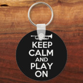 Porte-clés Gardez le calme et jouez sur (trompette) (Recto)