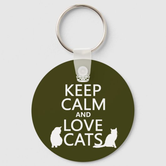 Porte-clés Gardez le calme et l'amour chats (Recto)