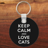 Porte-clés Gardez le calme et l'amour chats (Recto)