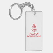 Porte-clés Gardez le calme et le foyer sur des soins (Devant gauche)