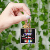 Porte-clés Gardez le calme et le jeu sur la machine à sous (main)