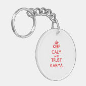 Porte-clés Gardez le calme et le karma de CONFIANCE (Devant gauche)