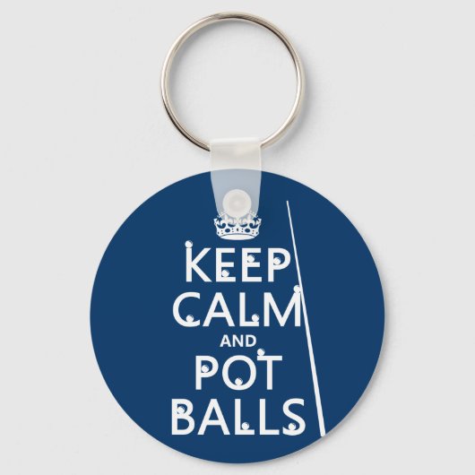 Porte-clés Gardez le calme et les balles de pot (billard/bill (Recto)