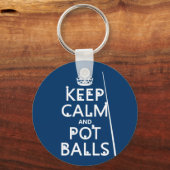 Porte-clés Gardez le calme et les balles de pot (billard/bill (Recto)