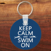 Porte-clés Gardez le calme et nagez (dans n'importe quelle co (Recto)