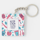 Porte-clés Gardez le calme et souriez sur l'expression (Dos)