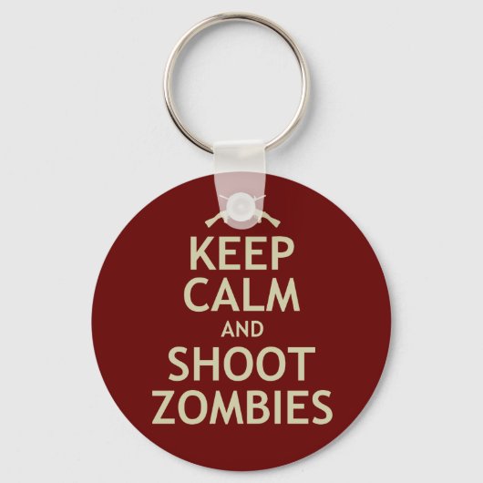 Porte-clés Gardez le calme et tirez des zombies (Recto)