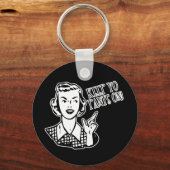 Porte-clés Gardez Vos Pantalons ! - Rétro femme au foyer (Recto)