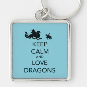 Porte-clés Gardez votre calme et aimez les dragons Impression