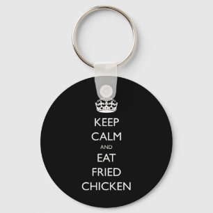 Porte-clés Gardez votre calme et mangez du poulet frit drôle