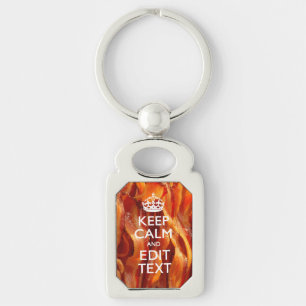 Porte-clés Gardez votre calme Votre texte sur du bacon grésil