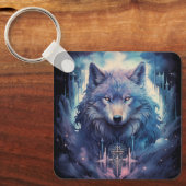 Porte-clés Gardien Loup de Lune Mystique (Recto)