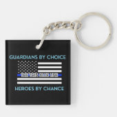 Porte-clés Gardiens par choix Ligne Bleue Mince (Dos)