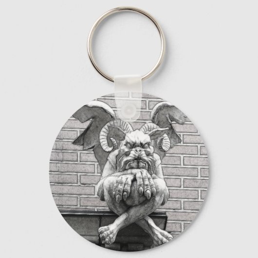 Porte-clés Gargoyle en pierre gothique Imaginaire Statue de c (Recto)