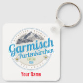 Porte-clés Garmisch Partenkirchen Bavaria Vintage Alps (Dos)