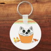 Porte-clés Gâteau cupcake de chat d'Halloween (Recto)