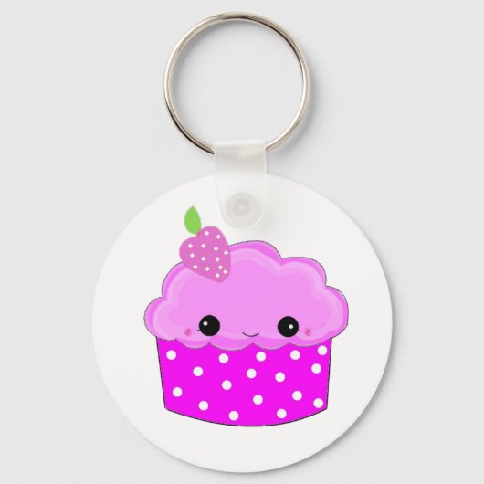 Porte-clés Gâteau cupcake violet givré (Recto)