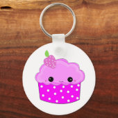 Porte-clés Gâteau cupcake violet givré (Recto)