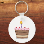 Porte-clés Gâteau D'Anniversaire Avec Une Bougie Lit (Recto)