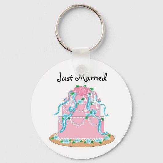 Porte-clés Gâteau de Mariage Nouvellement Mariés (Recto)