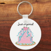Porte-clés Gâteau de Mariage Nouvellement Mariés (Recto)