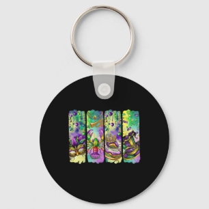 Porte-clés Gâteau des rois Fleur De Lis Mardi Gras Rétro Loui