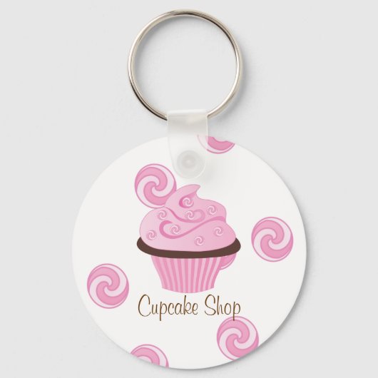 Porte-clés Gâteau Tourbillonnant rose (Recto)