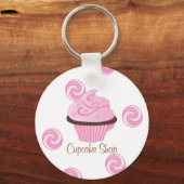 Porte-clés Gâteau Tourbillonnant rose (Recto)