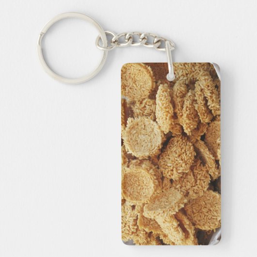 Porte-clés Gâteaux de riz soufflé ~ Sucres asiatiques Dessert (Devant)