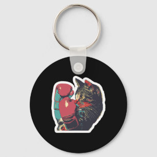 Porte-clés Gatito De Boxeo Cool Boxer Cat Boxer Gants Et C