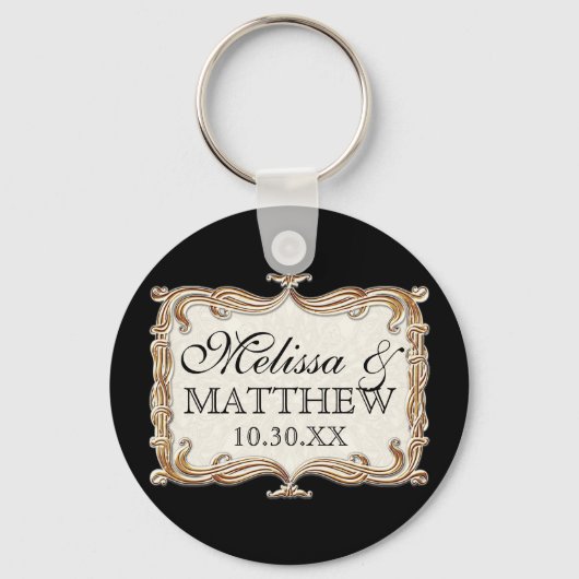 Porte-clés Gatsby Art Déco Nouveau dentelle Faux Gold Tulip (Recto)