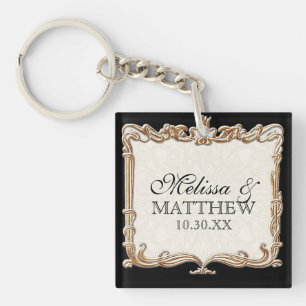 Porte-clés Gatsby Art Déco Nouveau dentelle Faux Gold Tulip