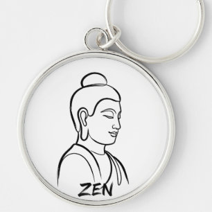 Porte-clés Gautam Buddha Minimaliste Zen Dessin au trait Clé
