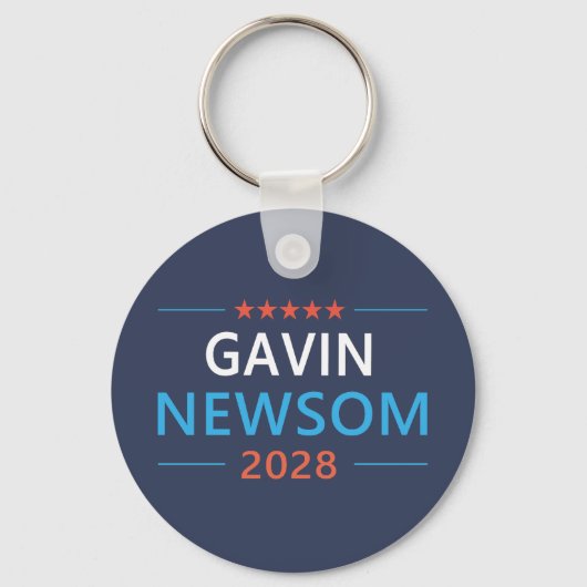 Porte-clés Gavin Newsom 2028 Pour Président (Recto)