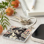 Porte-clés Gay Leather Daddy Biker Tom de Finlande Hommage Ar (Devant Droit)