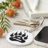 Porte-clés Gay Ours Fierté Ours Paw I heart Mon Ours (Devant droit)