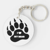 Porte-clés Gay Ours Fierté Ours Paw I heart Mon Ours (Dos)