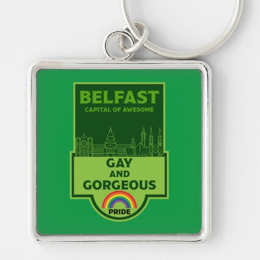 Porte-clés Gay pride Belfast - Brighton Irlande LGBT - (Devant)
