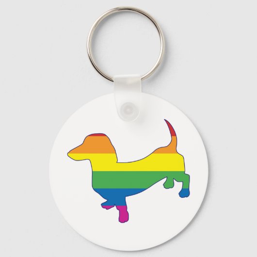 Porte-clés Gay pride Dachshund/Wiener (Recto)