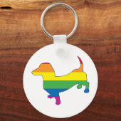 Porte-clés Gay pride Dachshund/Wiener (Recto)