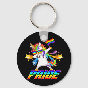 Porte-clés Gay pride de Dabbing Unicorn Lgbt
