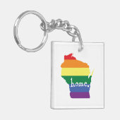 Porte-clés Gay pride du Wisconsin| Carte de la maison (Devant gauche)