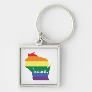 Porte-clés Gay pride du Wisconsin Carte de la maison