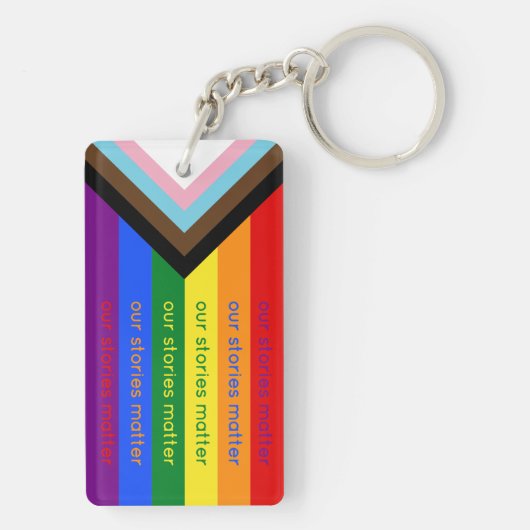 Porte-clés Gay Pride Intersection Rainbow Flag (Dos)