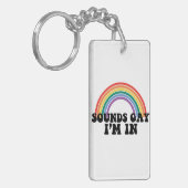Porte-clés Gay pride LGBT Rainbow Sounds Gay I'm In (Devant gauche)