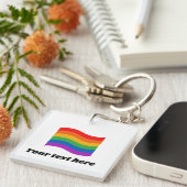 Porte-clés Gay pride Merch Arc-en-ciel drapeau LGBTQ (Devant Droit)