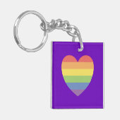 Porte-clés Gay pride Merch Rainbow Heart LGBTQ (Devant gauche)