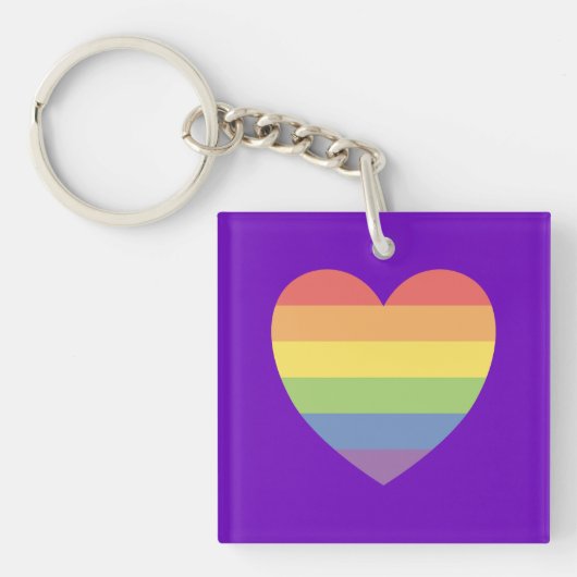 Porte-clés Gay pride Merch Rainbow Heart LGBTQ (Devant)
